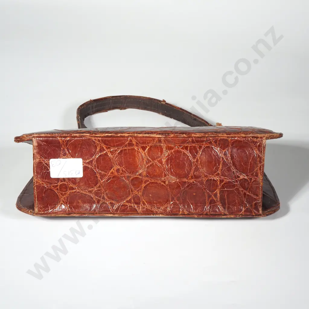 Vintage Crocodile Skin Handbag Image 1++