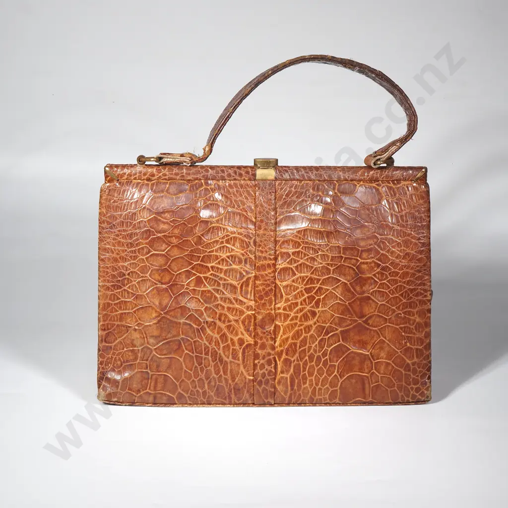Vintage Crocodile Skin Handbag Image 1++