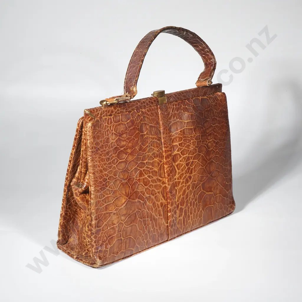 Vintage Crocodile Skin Handbag Image 1++