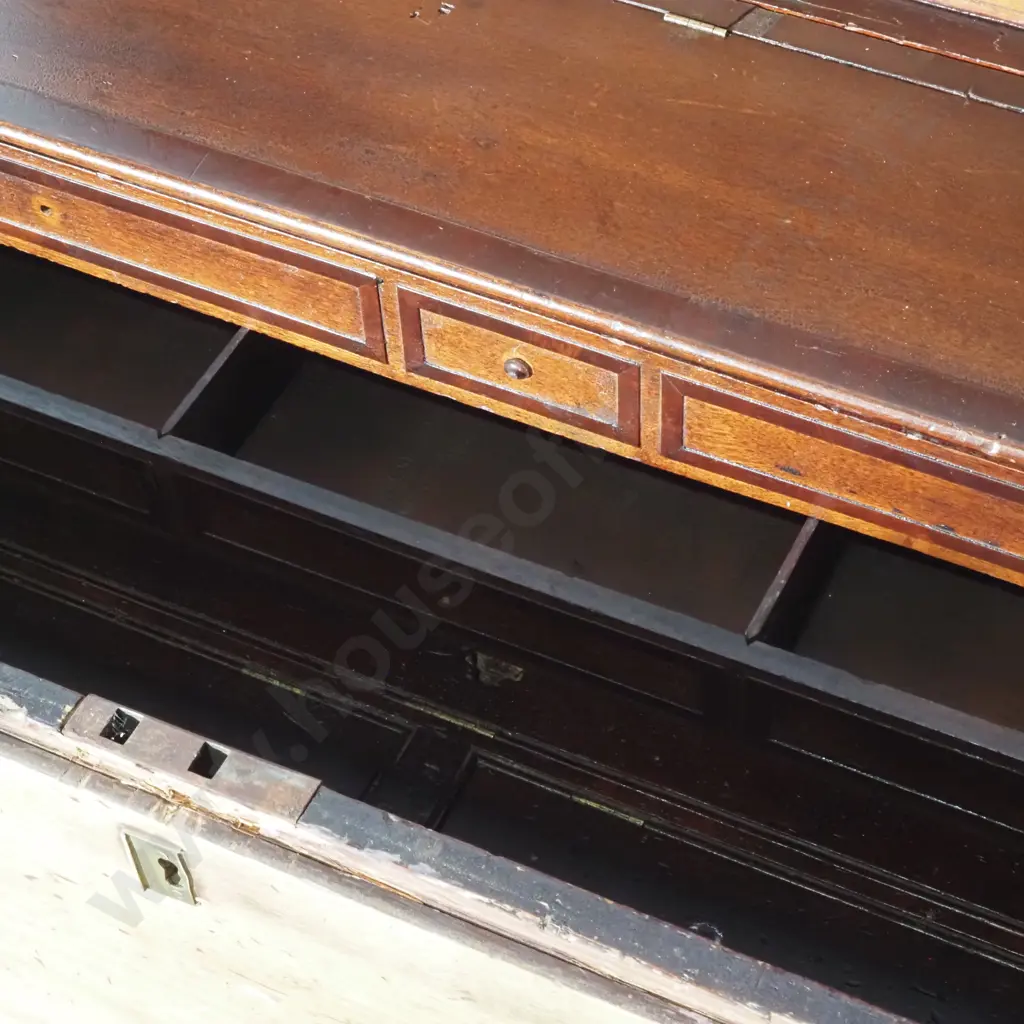 Antique Pine Trunk w Metal Handles Image 1++