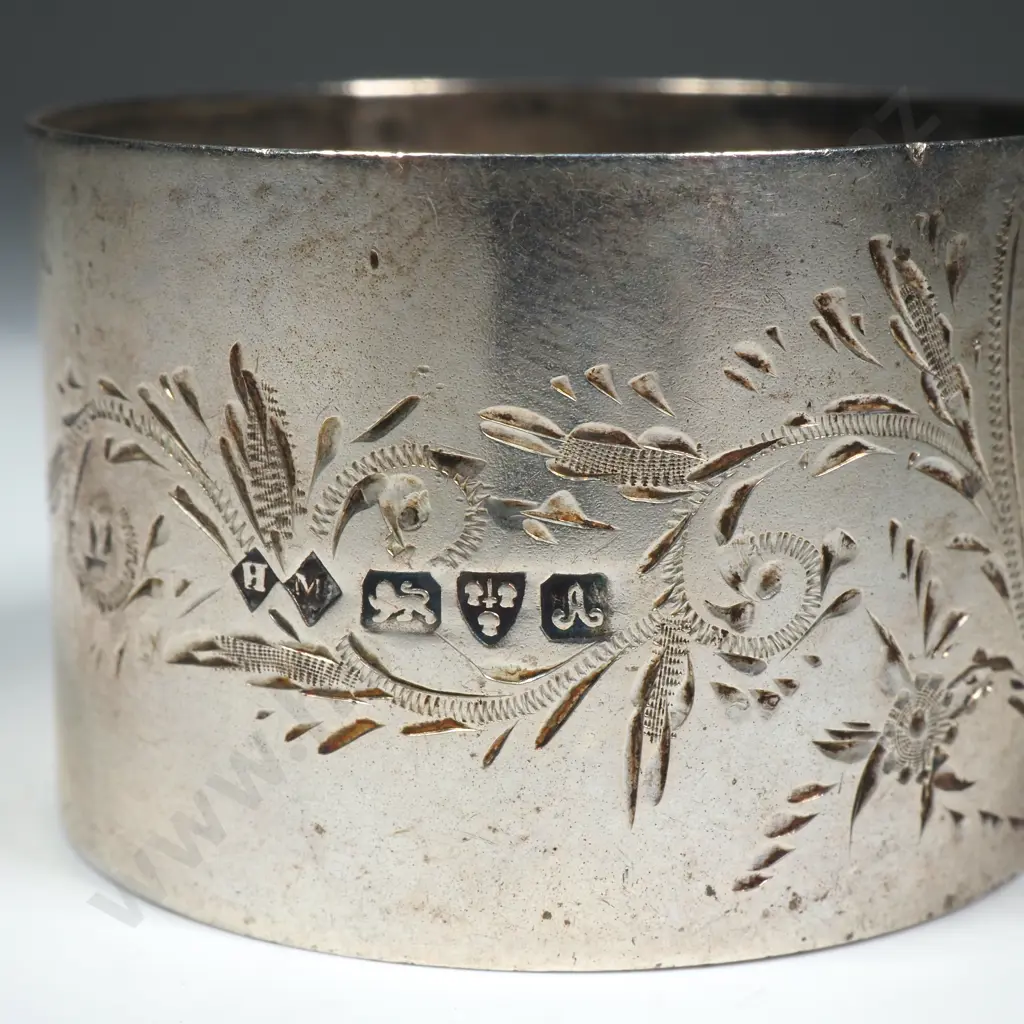 Sterling Silver Engraved Serviette Ring Image 1++