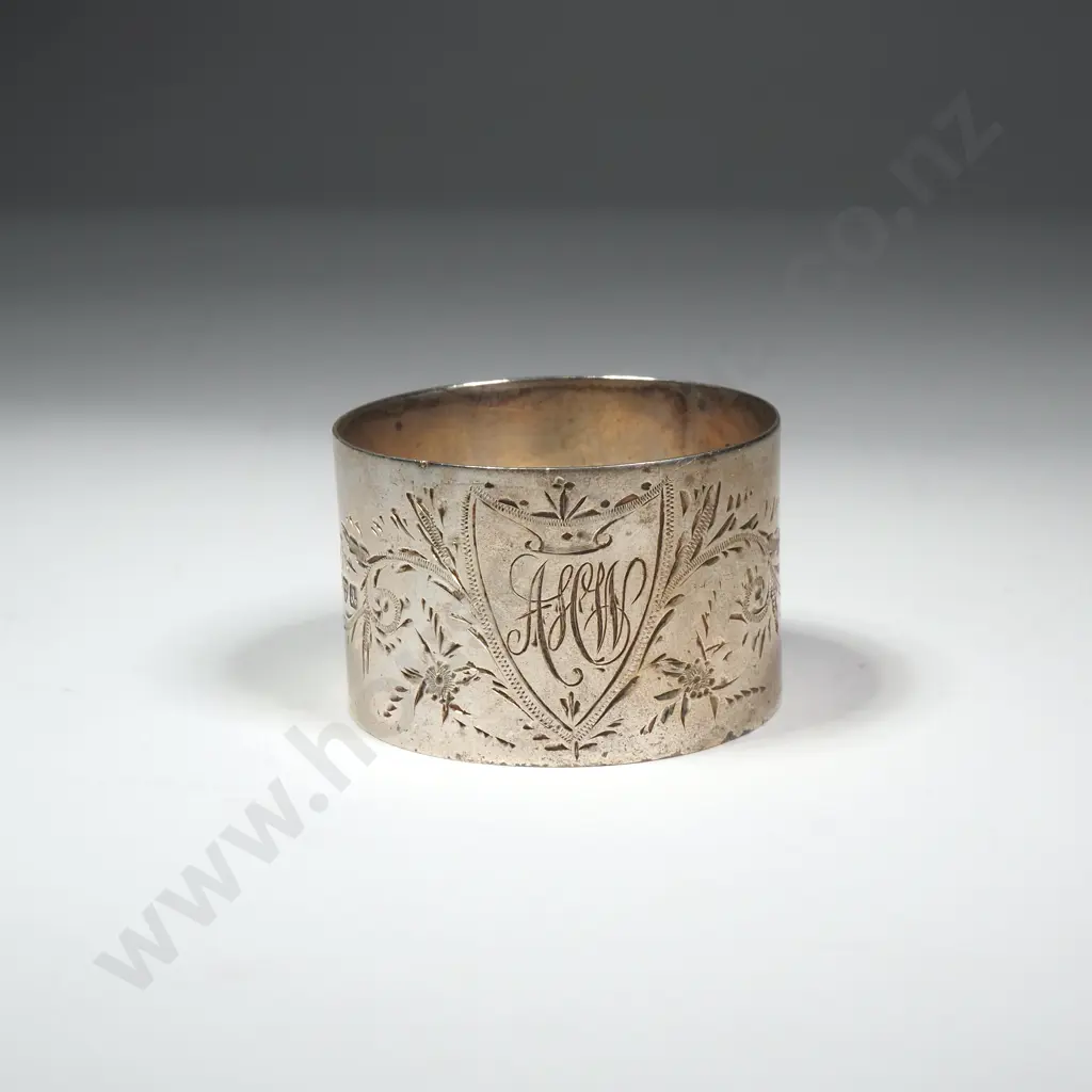 Sterling Silver Engraved Serviette Ring Image 1++