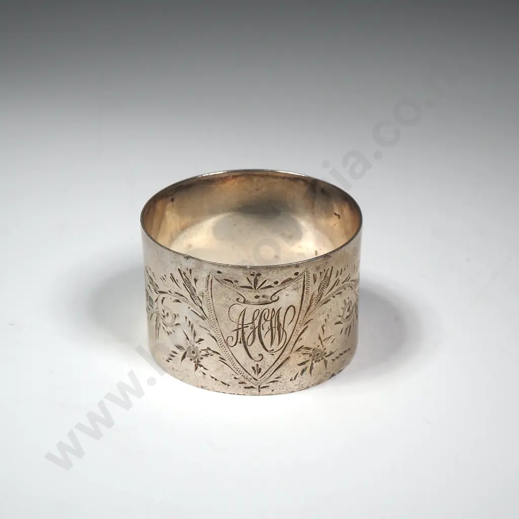 Sterling Silver Engraved Serviette Ring Image 1++
