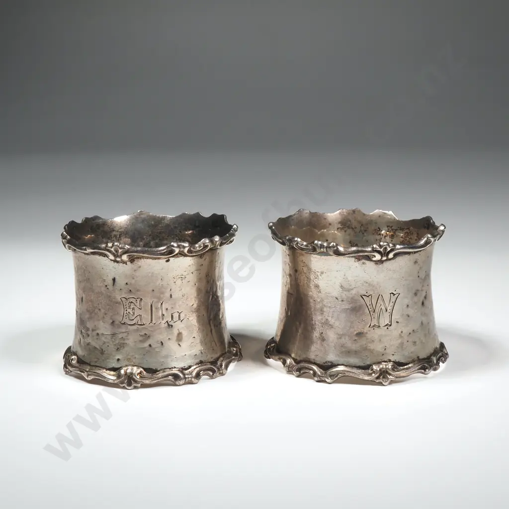 Pair of Sterling Silver Serviette Rings Image 1++