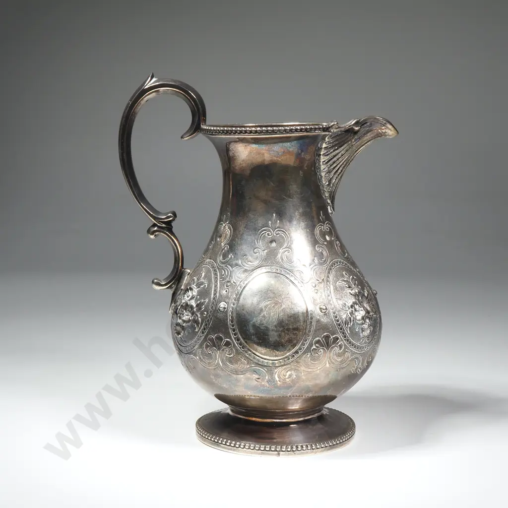 Sterling Silver Embossed Cream Jug, London 1843 Image 1++