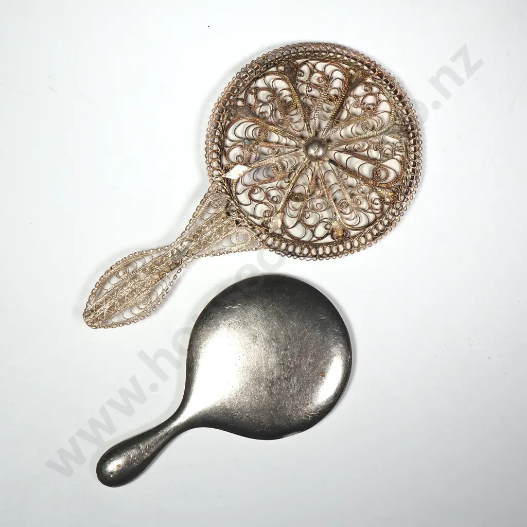 Two Small Vintage Hand Mirrors Image 1++