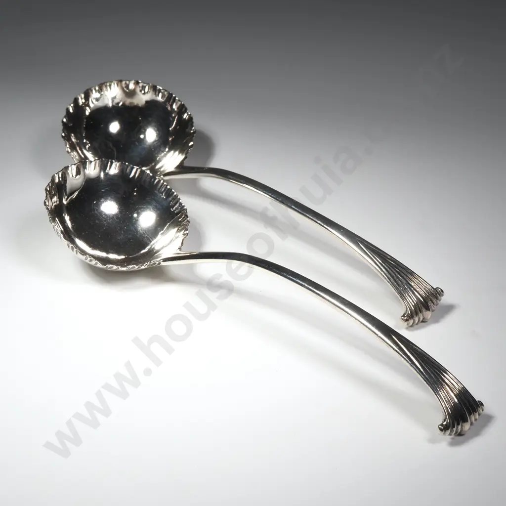 Pair of Sterling Silver Ladles, by John Lampfort London 1847 Image 1++