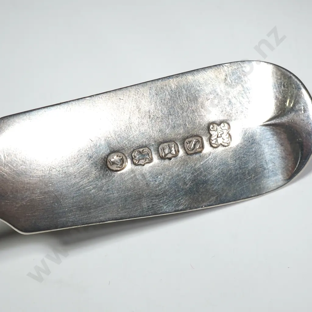 Sterling Silver Fiddle Pattern Serving Spoon. Exeter 1874. Josiah Williams Image 1++