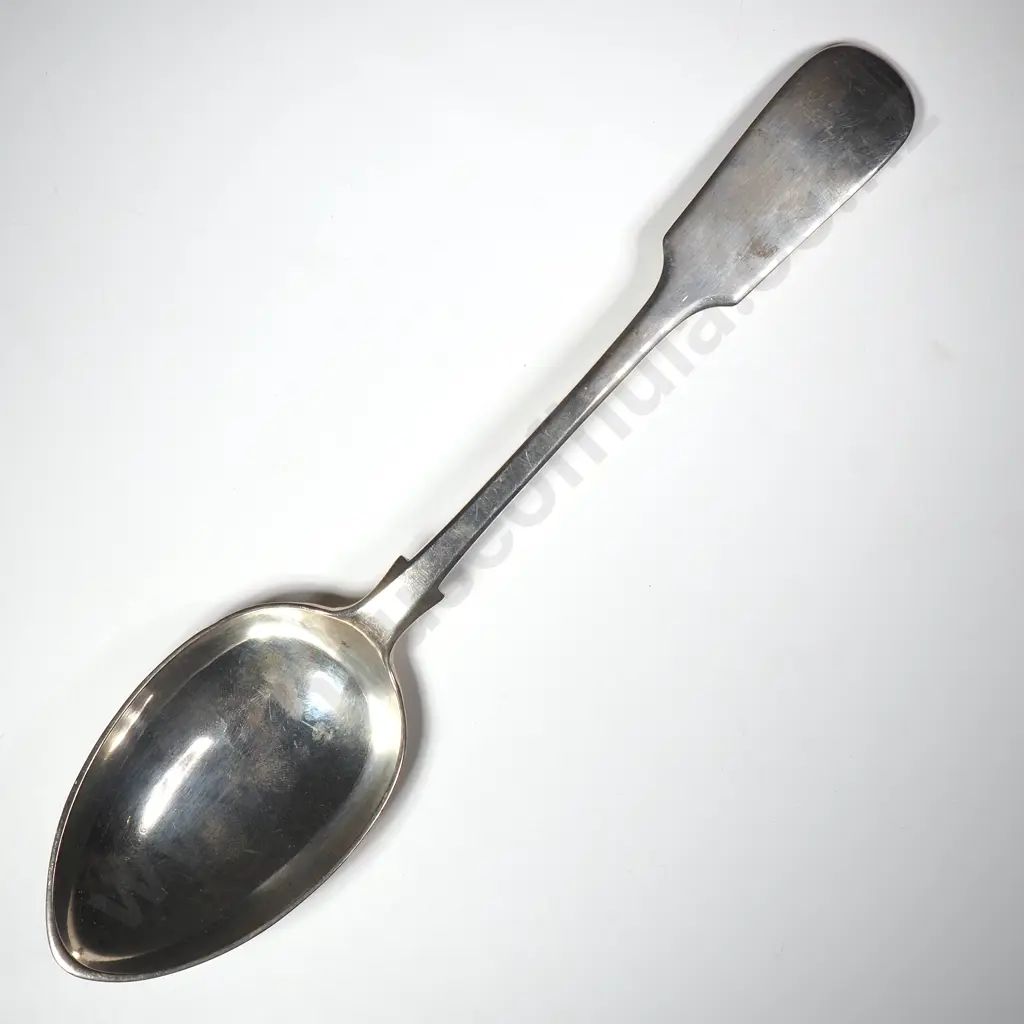 Sterling Silver Fiddle Pattern Serving Spoon. Exeter 1874. Josiah Williams Image 1++
