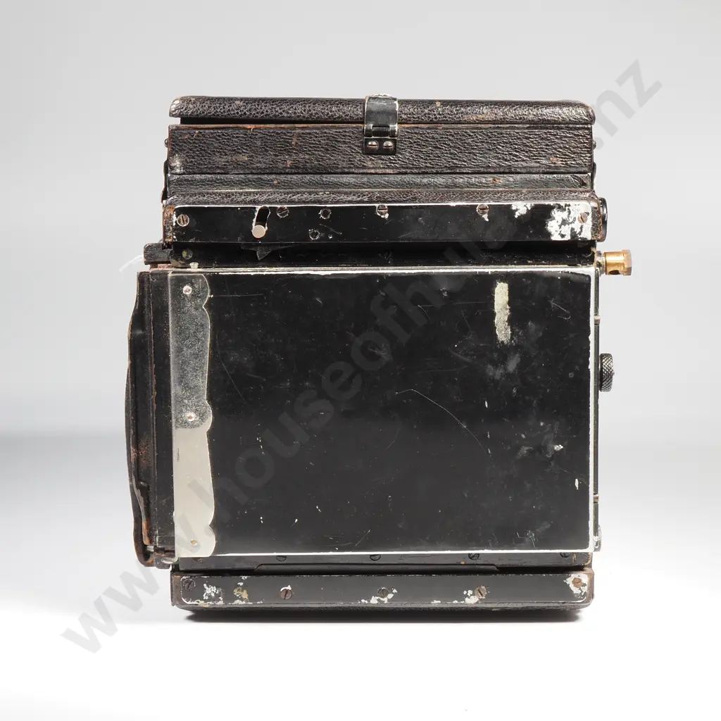 Vintage Popular Pressman Single Lens Reflex Plate Camera by W Butcher & Sons in Black Leatherette w Leather Case Image 1++