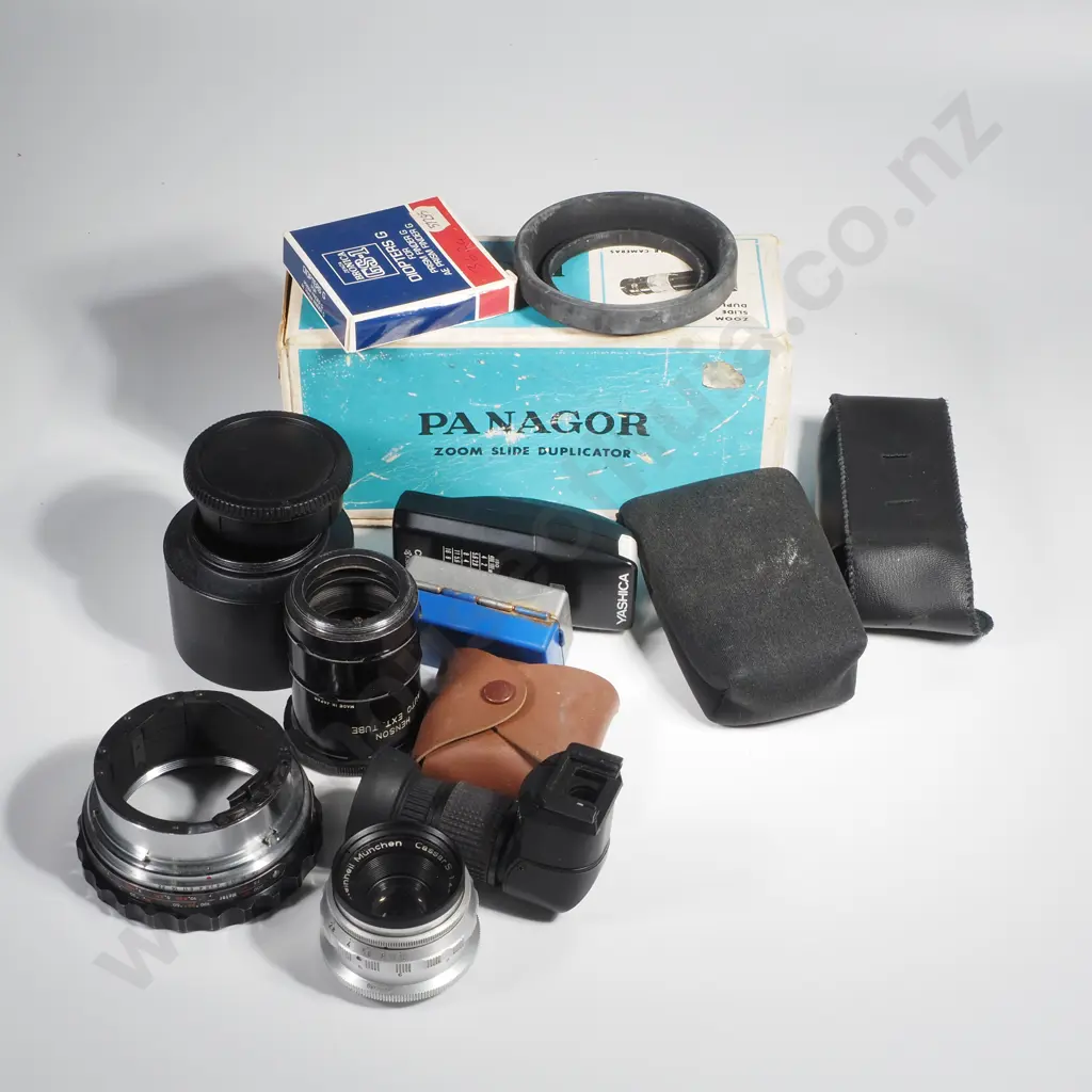Panagor Zoom Slide Duplicator in Box, Industar-50 50mm f/3.5 Collapsible Rangefinder Lens, Seagull Right Angle Finder Image 1++