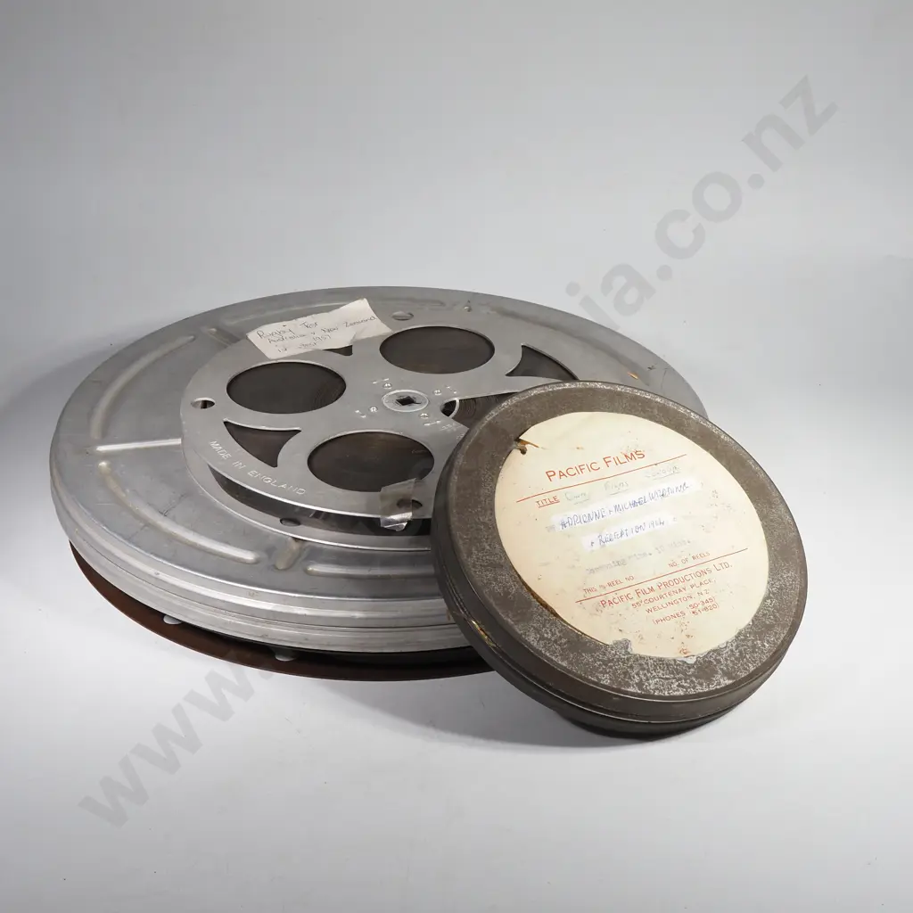 Vintage Clydon Brand 35mm Film Reel, 235mm Reel w Rugby Test Between Australia & NZ 1957 & Two 18mm Reels w Wedding Film Image 1++