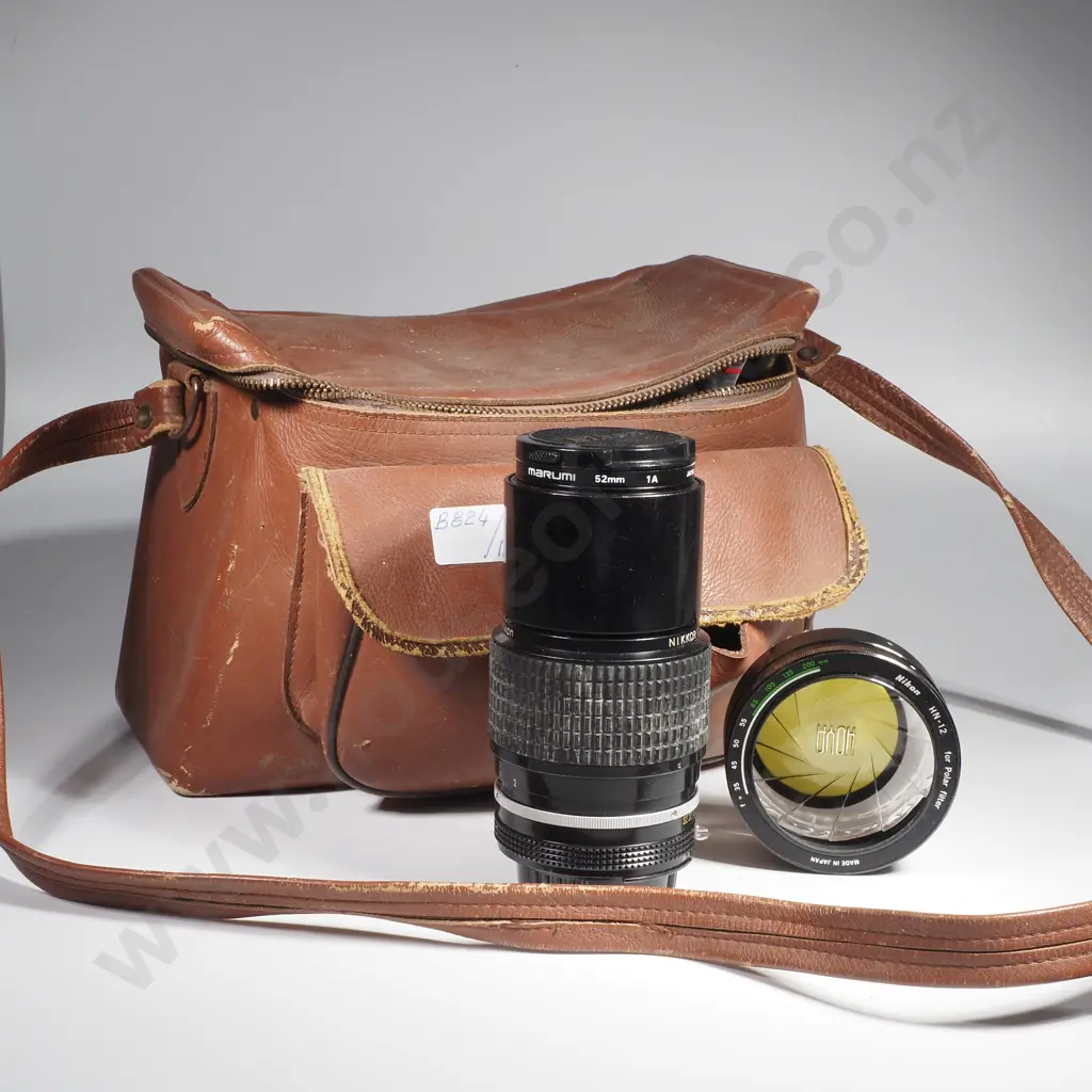 Bag of Assorted Camera Items - Incl. Nikon Nikkor 200mm Lens, Camera Lens Filters & Lens Hood etc Image 1++