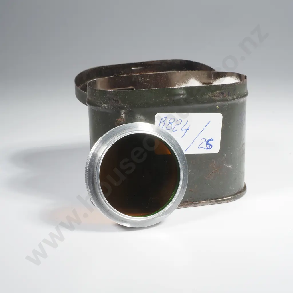 Vintage 1950s Agilux Orange Colour Contrast Filter in Metal Tin Image 1++