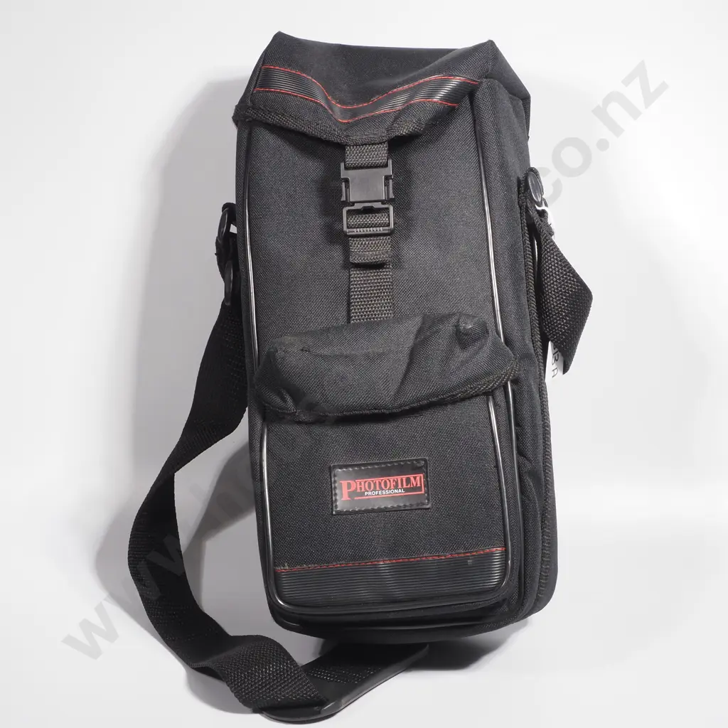 Black Fotima Camera Shoulder Bag w a Front Buckle Closure in Nylon Image 1++