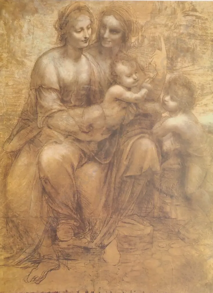 Leonardo da Vinci, The Burlington House Cartoon, c.1499. Image 1++