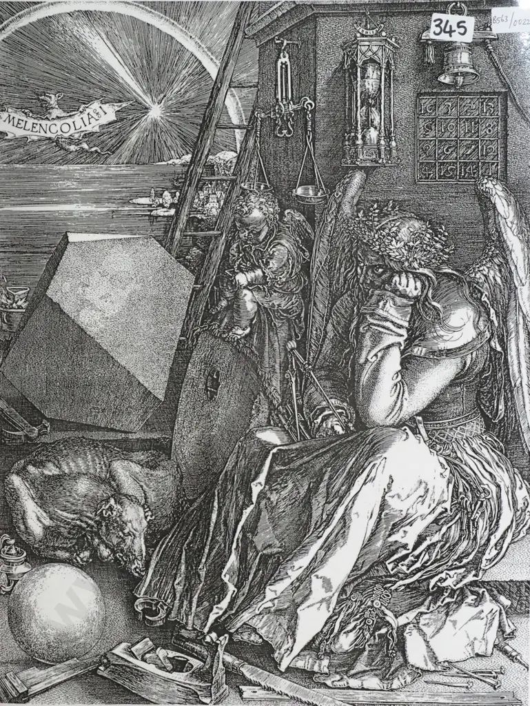 Albrecht Durer, Melancholia 1, 1514. (Laminated) Image 1++