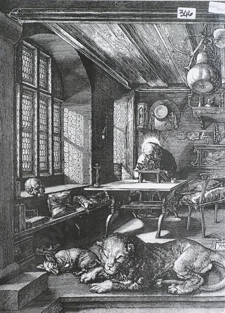 Albrecht Durer, St Jerome in His Study, 1514. (Laminated) Image 1++