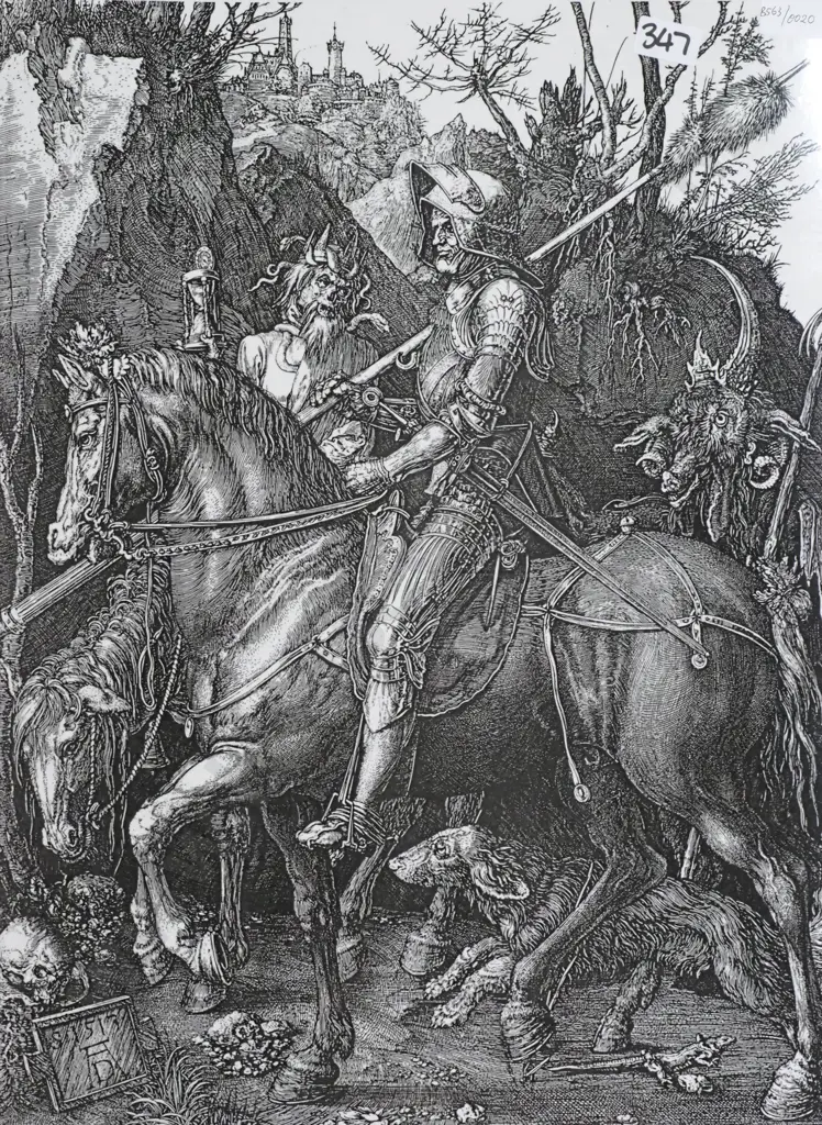 Albrecht Durer, The Knight, Death & the Devil, 1513. (Laminated) Image 1++