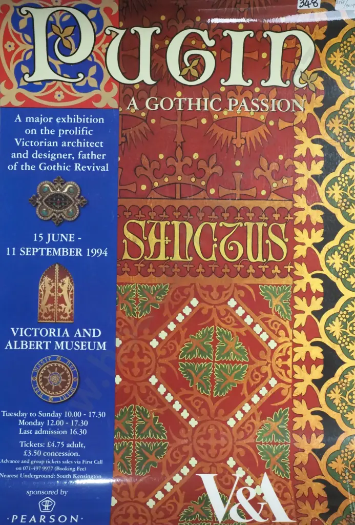Pugin - A Gothic Passion, Victoria & Albert Museum, 1994. (Laminated) Image 1++