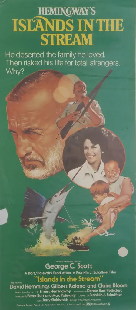 Vintage Australian/New Zealand Daybill Poster for Hemingway's Islands in the Stream Image 1++