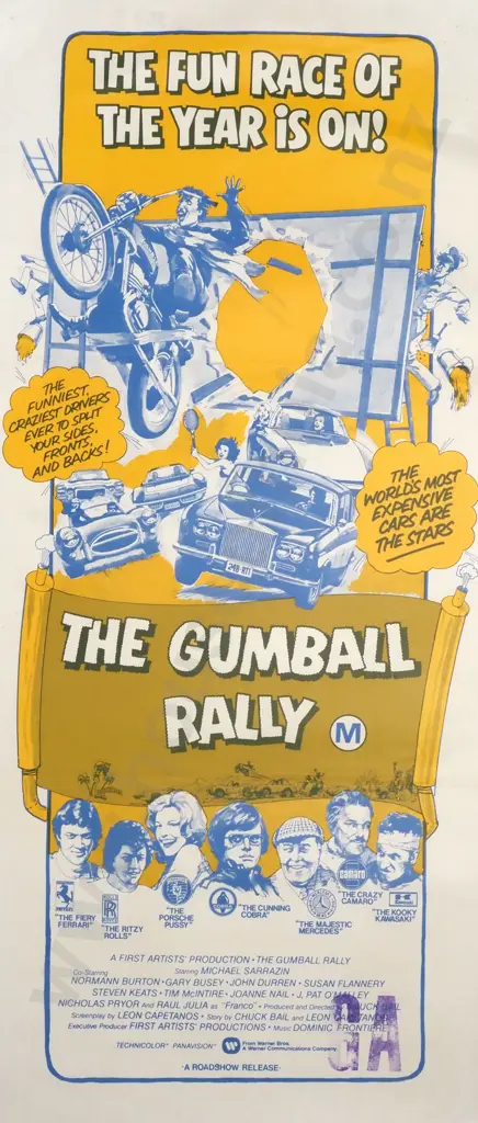 Vintage Australian/New Zealand Daybill Poster 'The Gumball Rally' Image 1++