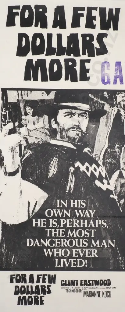 Original New Zealand Daybill Poster for the Movie 'For a Few Dollars More' Image 1++