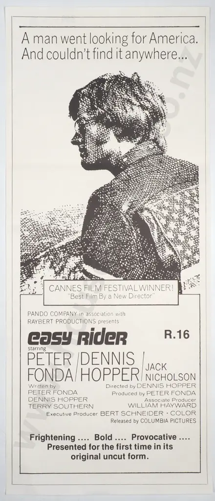 1960s Original Daybill Poster for the Film 'Easy Rider' (White New Zealand Version) Image 1++