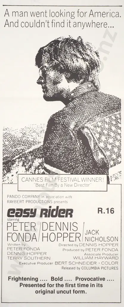 1960s Original Daybill Poster for the Film 'Easy Rider' (White New Zealand Version) Image 1++