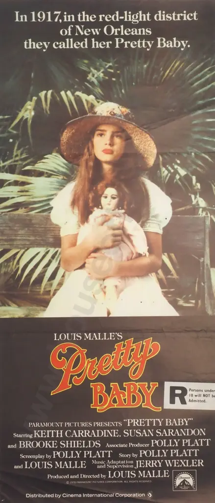 1978 Daybill Movie Poster for the Film 'Pretty Baby' Starring Brooke Shields & Susan Sarandon Image 1++