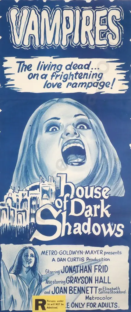 1970 Daybill Movie Poster for the Horror Film 'House of Dark Shadows' Directed by Dan Curtis Image 1++