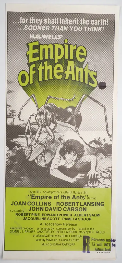 1977 Movie Poster for the Science Fiction Horror Film 'Empire of the Ants' Starring Joan Collins & Robert Lansing Image 1++