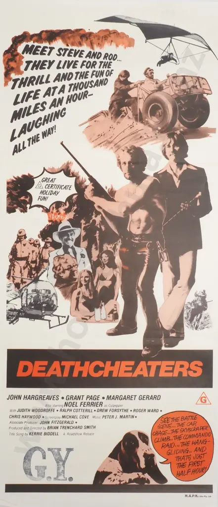 Vintage Australian/New Zealand Daybill Poster for 'Deathcheaters' Image 1++