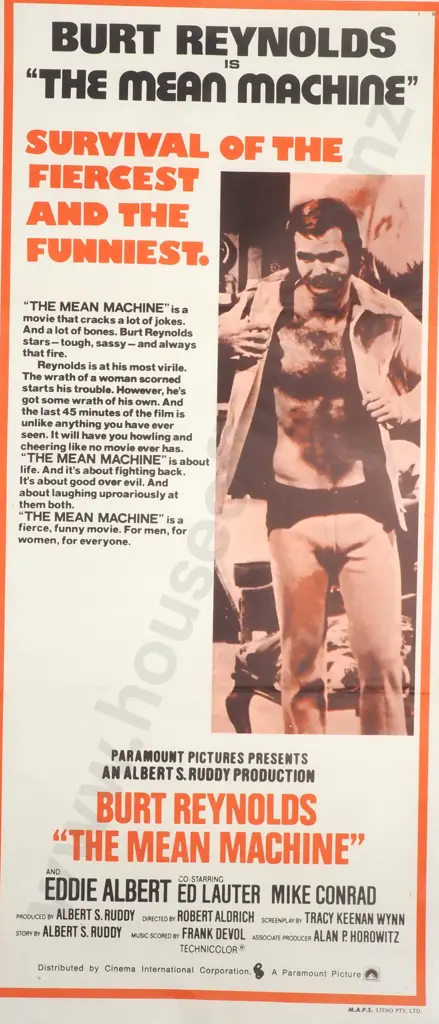 Vintage Australian/New Zealand Daybill Poster for 'The Mean Machine' Image 1++