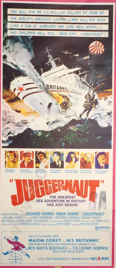 Vintage Australian/New Zealand Daybill Poster for 'Juggernaut' Image 1++