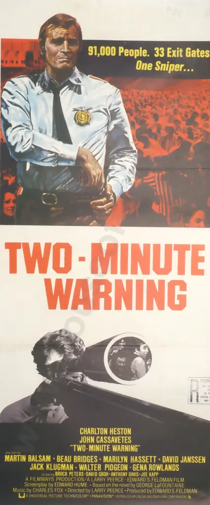 Vintage Australian/New Zealand Daybill Poster for 'Two Minute Warning' Image 1++