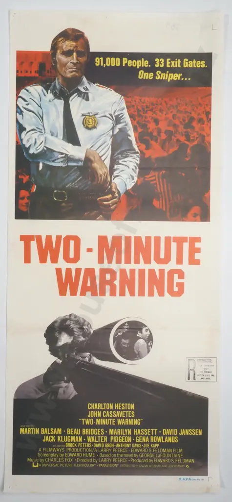 Vintage Australian/New Zealand Daybill Poster for 'Two Minute Warning' Image 1++