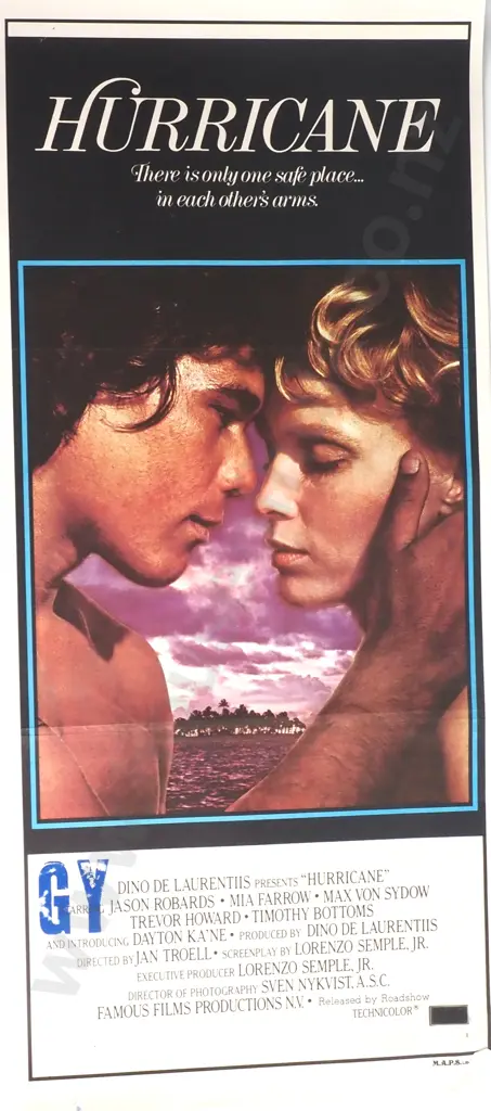Vintage Australian/New Zealand Daybill Poster for 'Hurricane' Image 1++
