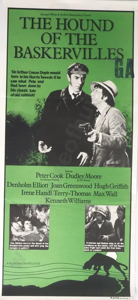 Vintage Australian/New Zealand Daybill Poster for 'The Hound of the Baskervilles' Image 1++