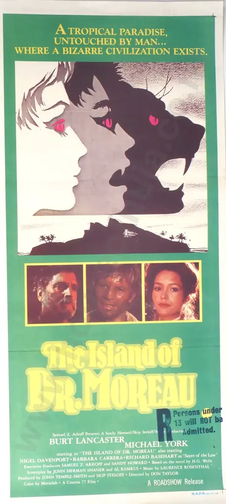 Vintage Australian/New Zealand Daybill Poster for 'The Island of Dr Moreau' Image 1++