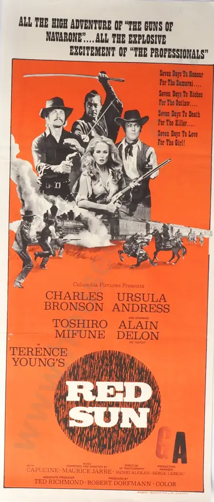 Vintage Australian/New Zealand Daybill Poster for 'Red Sun' Image 1++