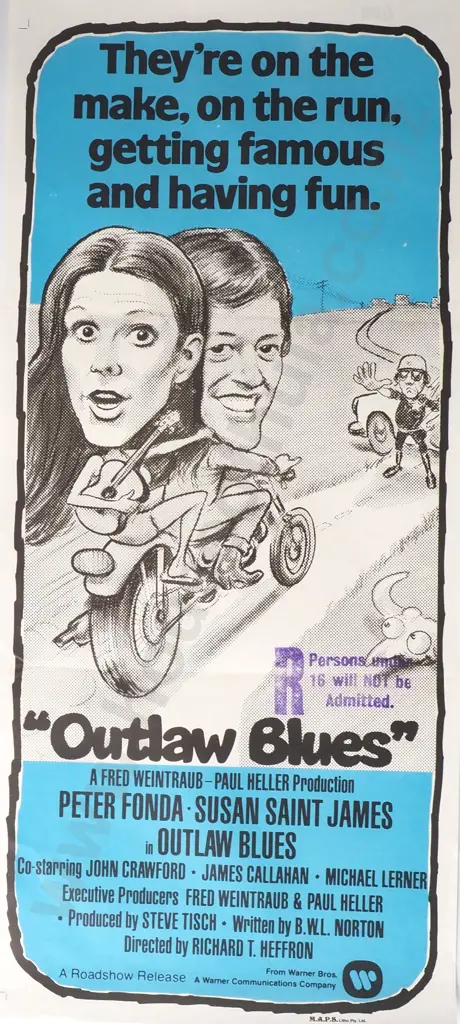 Vintage Australian/New Zealand Daybill Poster for 'Outlaw Blues' Image 1++
