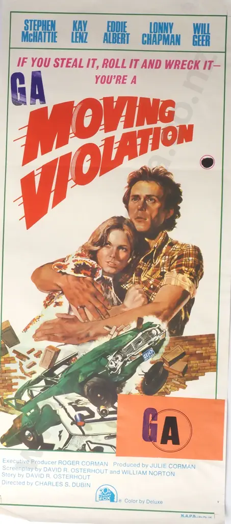Vintage Australian/New Zealand Daybill Poster for 'Moving Violation' Image 1++