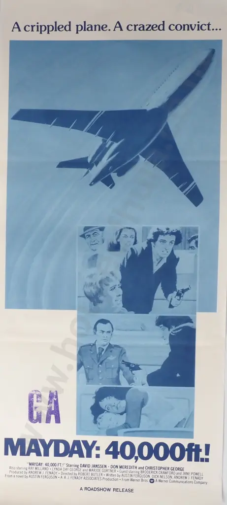 Vintage Australian/New Zealand Daybill Poster for 'Mayday at 40,000 Feet' Image 1++