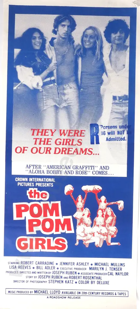 Vintage Australian/New Zealand Daybill Poster for 'The Pom Pom Girls' Image 1++