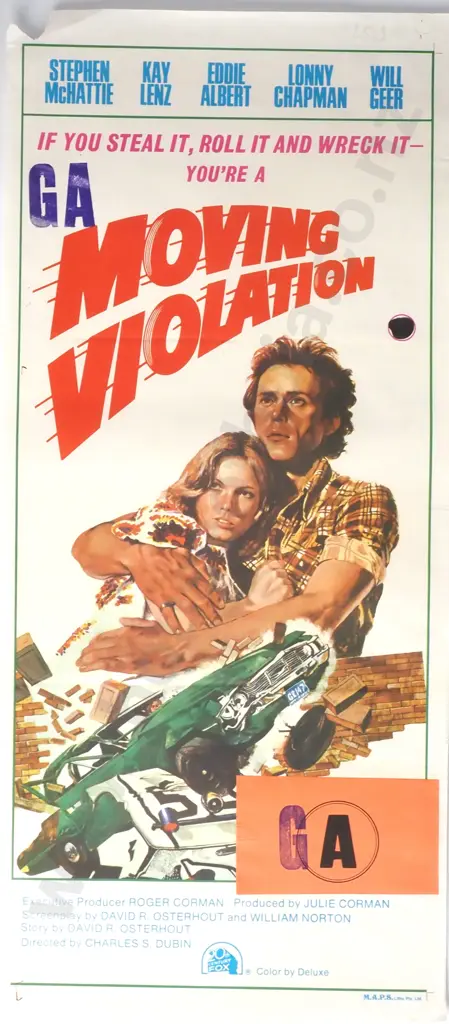 Vintage Australian/New Zealand Daybill Poster for 'Moving Violation' Image 1++