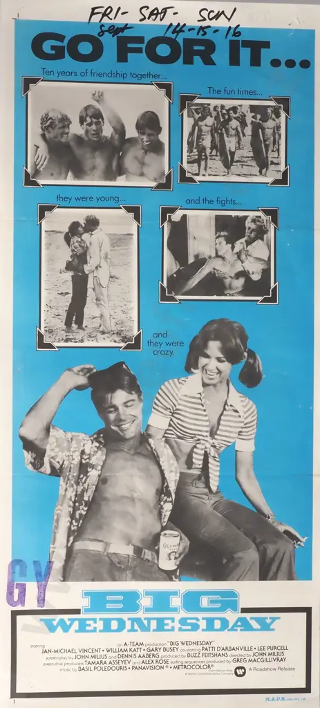 Vintage Australian/New Zealand Daybill Poster for 'Big Wednesday' Image 1++