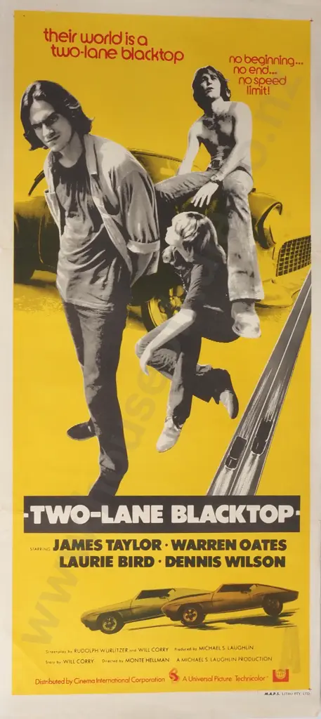 Vintage Australian/New Zealand Daybill Poster for 'Two Lane Blacktop' Image 1++