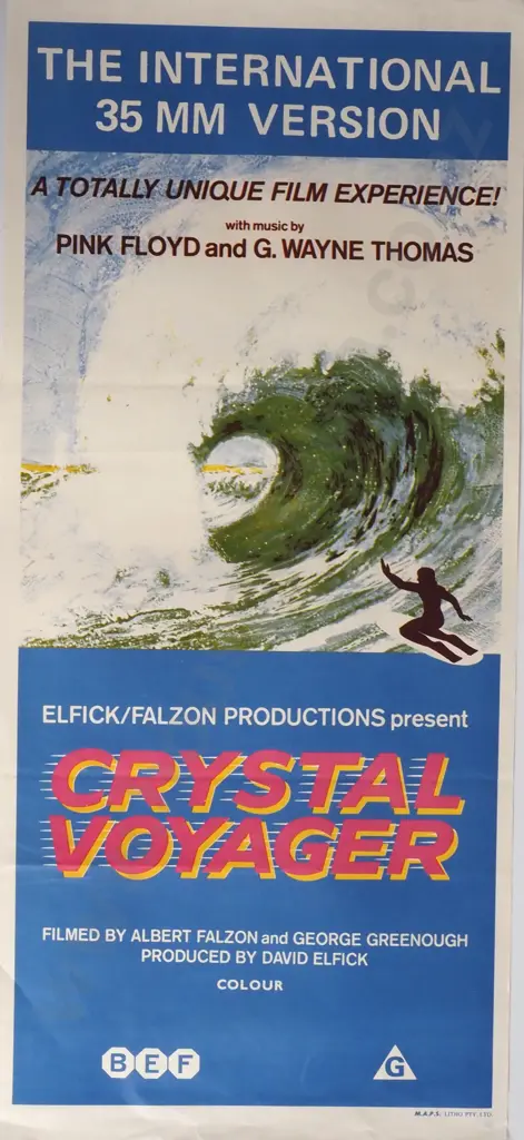 Vintage Australian/New Zealand Daybill Poster for 'Crystal Voyager' Image 1++