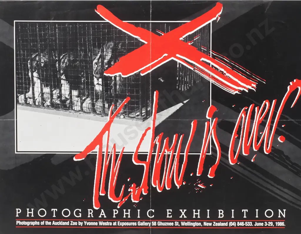 Vintage Event Poster 'The Show Is Over' Yvonne Westra, Photograph of the Auckland Zoo, 1980 Image 1++